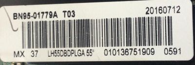 T-CON PARA MONITOR SAMSUNG / NUMERO DE PARTE BN95-01779A / BN41-0211Q / BN9401779A / 01779A / PANEL CY-GJ055CSLVZH / MODELO LH55DBEPLGA/GO WS04 - Imagen 2